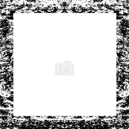Illustration for Black and white background with grunge frame. - Royalty Free Image