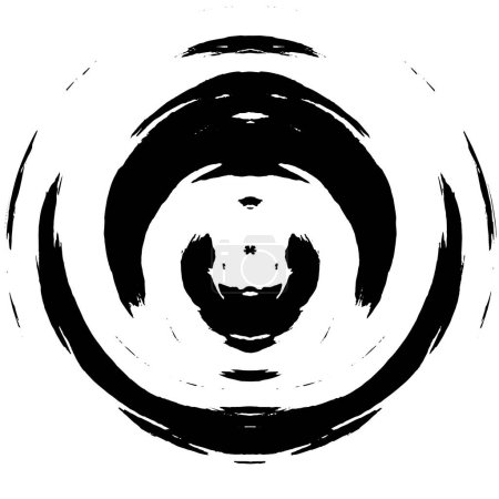 Illustration for Chaotic Black and White Monochrome Patterns and Abstract Shadows Within the Sphere - Royalty Free Image