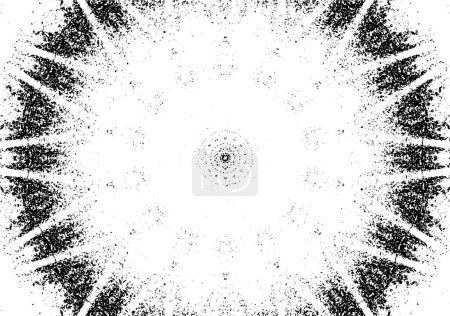 Illustration for Ornamental black and white background with kaleidoscopic pattern - Royalty Free Image