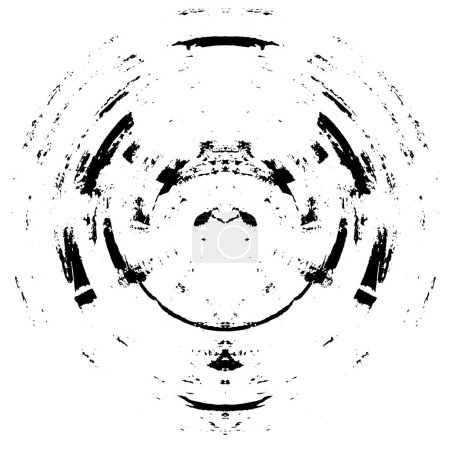 Ilustración de Patrón y sombras monocromas de textura caótica en blanco y negro dentro de la esfera - Imagen libre de derechos