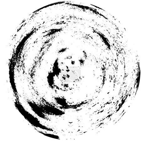 Téléchargez les illustrations : Modèle rond Grunge noir isolé sur fond blanc. Conception d'éclaboussure d'encre - en licence libre de droit