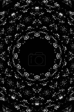Illustration for Ornamental kaleidoscopic monochrome background - Royalty Free Image