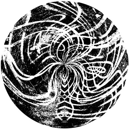Illustration for Shadowed Spherics with Black and White Monochrome Abstract Texture - Royalty Free Image