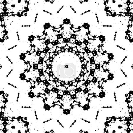 Ilustración de Patrón de mosaico sin costura ornamental en blanco y negro - Imagen libre de derechos