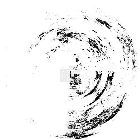 Téléchargez les illustrations : Noir et blanc abstrait fond grunge. forme ronde sur fond blanc - en licence libre de droit