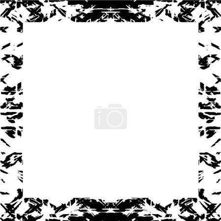 Ilustración de Marco grunge cuadrado sobre fondo blanco, ilustración vectorial. - Imagen libre de derechos