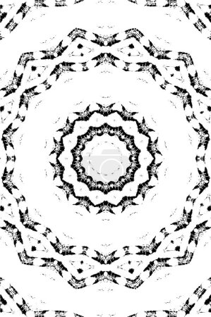 Téléchargez les illustrations : Fond créatif noir et blanc avec motif kaléidoscopique - en licence libre de droit