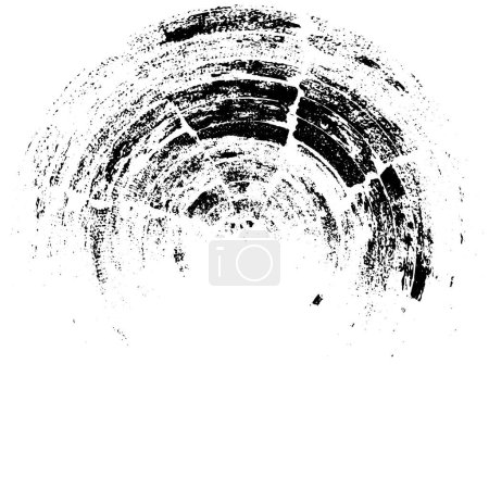 Ilustración de Textura de angustia abstracta radial cepillada, blanco y negro - Imagen libre de derechos