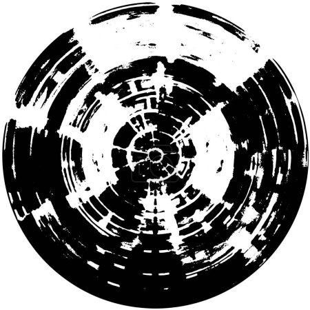 Illustration for Brushed Radial Abstract Distress Texture, Black and White - Royalty Free Image