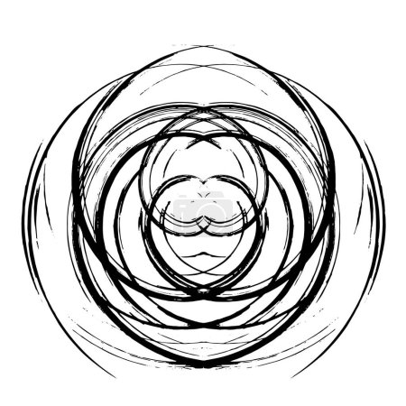 Téléchargez les illustrations : Mirage monochrome : motifs chaotiques dans une sphère d'ombres - en licence libre de droit