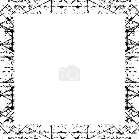 Téléchargez les illustrations : Cadre carré grunge sur fond blanc, illustration vectorielle. - en licence libre de droit