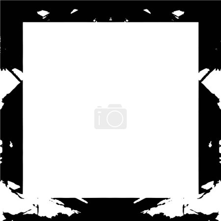 Ilustración de Marco grunge cuadrado sobre fondo blanco, ilustración vectorial. - Imagen libre de derechos