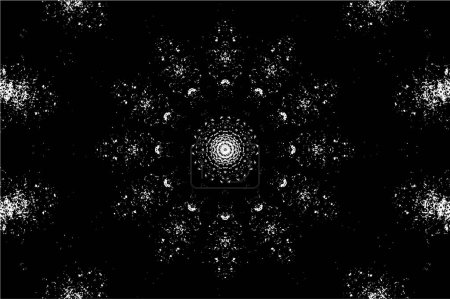 Illustration for Ornamental kaleidoscopic black and white background. - Royalty Free Image