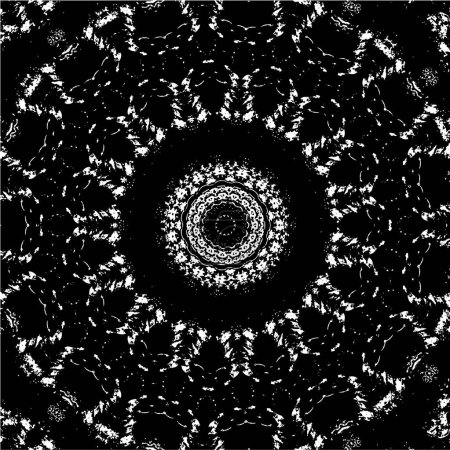 Illustration for Ornamental kaleidoscopic  black and white background - Royalty Free Image
