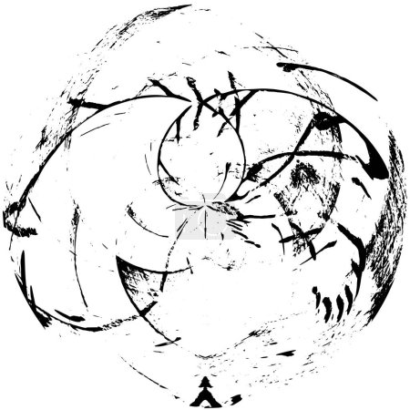 Ilustración de Círculo abstracto sobre fondo blanco, sello grunge redondo, textura de pintura de mala calidad, ilustración vectorial - Imagen libre de derechos