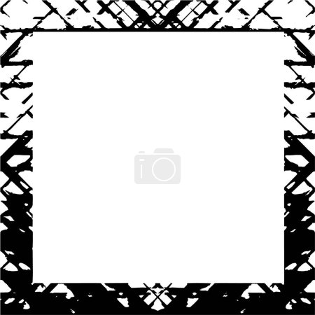 Téléchargez les illustrations : Cadre abstrait noir sur fond blanc. Fond monochrome - en licence libre de droit