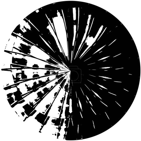 Ilustración de Círculo abstracto sobre fondo blanco, sello grunge redondo, textura de pintura de mala calidad, ilustración vectorial - Imagen libre de derechos