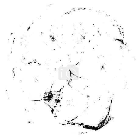Ilustración de Círculo de tinta abstracta sobre fondo blanco, sello grunge redondo, textura de pintura de mala calidad - Imagen libre de derechos
