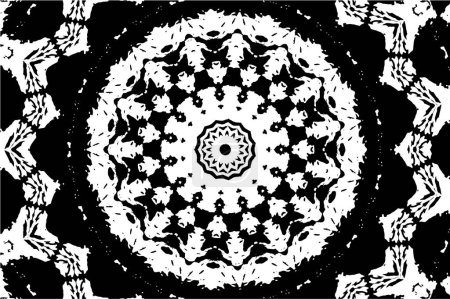 Illustration for Kaleidoscopic ornamental black and white background. - Royalty Free Image
