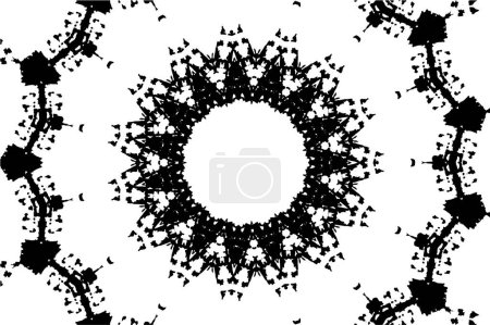 Ilustración de Fondo caleidoscópico ornamental blanco y negro. - Imagen libre de derechos