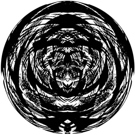 Téléchargez les illustrations : Illustration vectorielle de la forme abstraite du cercle noir sur fond blanc. - en licence libre de droit