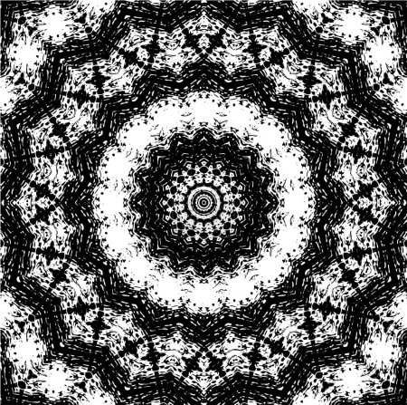 Ilustración de Primer plano detallado mosaico en blanco y negro - Imagen libre de derechos