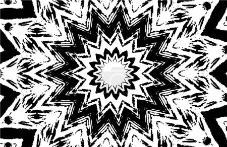 Ilustración de Fondo caleidoscópico ornamental blanco y negro. - Imagen libre de derechos