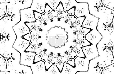 Illustration for Kaleidoscopic ornamental black and white background - Royalty Free Image