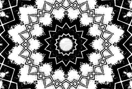 Téléchargez les illustrations : Fond créatif noir et blanc avec motif kaléidoscopique - en licence libre de droit