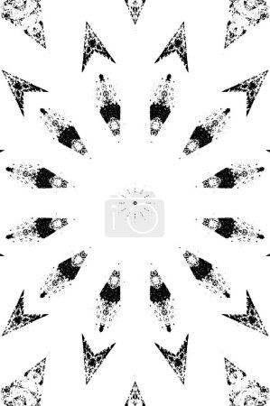 Téléchargez les illustrations : Kaléidoscopique ornemental fond noir et blanc - en licence libre de droit