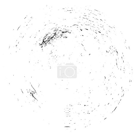 Téléchargez les illustrations : Cercle grunge abstrait sur fond blanc, beau motif noir et blanc - en licence libre de droit