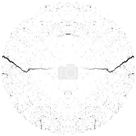 Illustration for Abstract grunge circle on white background, creative black and white pattern, ink texture - Royalty Free Image
