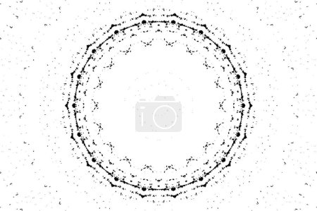 Illustration for Black and white monochrome old grunge vintage weathered background abstract antique texture with retro pattern. - Royalty Free Image