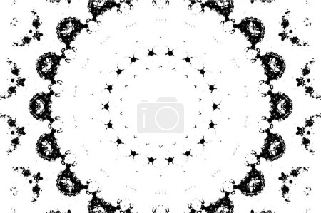 Ilustración de Blanco y negro monocromo viejo grunge vintage envejecido fondo abstracto textura antigua con patrón retro. - Imagen libre de derechos