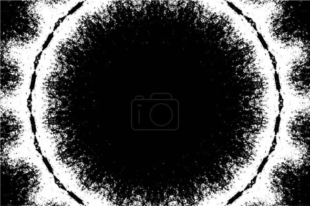 Illustration for Black and white monochrome old grunge vintage weathered background abstract antique texture with retro pattern. - Royalty Free Image