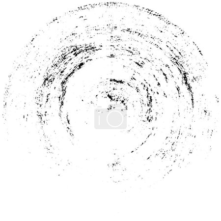 Ilustración de Textura de angustia abstracta radial cepillada, blanco y negro - Imagen libre de derechos