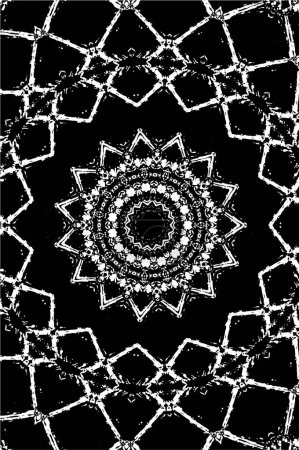 Illustration for Kaleidoscopic ornamental black and white background. - Royalty Free Image