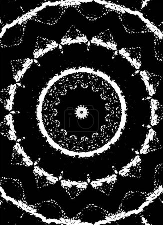 Téléchargez les illustrations : Kaléidoscopique ornemental fond noir et blanc. - en licence libre de droit