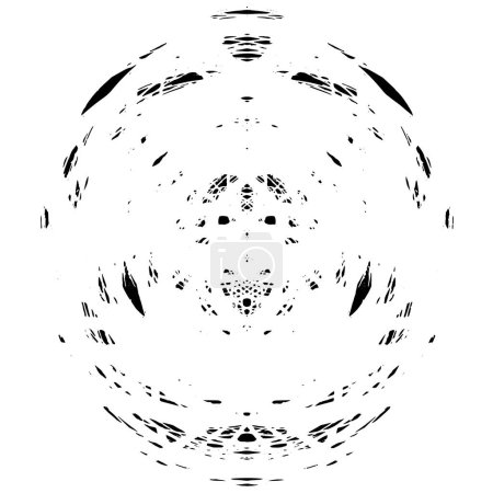 Ilustración de Textura sombreada: Esfera abstracta con patrón caótico monocromático - Imagen libre de derechos