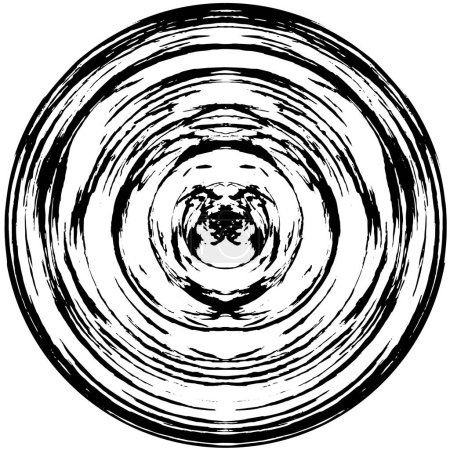 Ilustración de Textura sombreada: Esfera abstracta con patrón caótico monocromático - Imagen libre de derechos