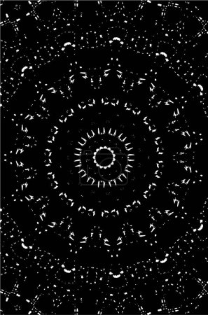 Illustration for Monochrome ornamental background with kaleidoscopic pattern - Royalty Free Image