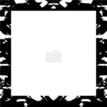Illustration for Black grunge style frame on white background. - Royalty Free Image