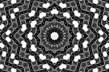 Illustration for Mandala pattern. Ornamental black and white background. - Royalty Free Image