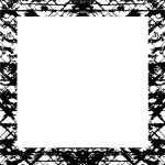 Black grunge style frame on white background.