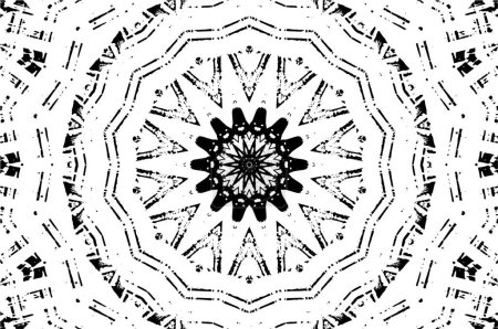 Illustration for Mandala pattern. Ornamental black and white background. - Royalty Free Image