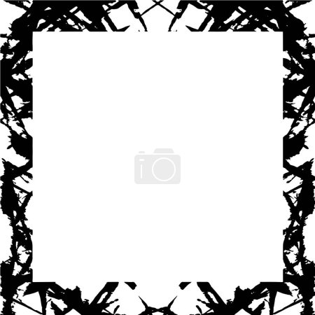 Illustration for Black grunge style frame on white background. - Royalty Free Image