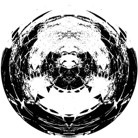 Téléchargez les illustrations : Élément de superposition Grunge rond noir et blanc. Illustration vectorielle monochrome sale Arrière-plan - en licence libre de droit