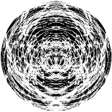 Ilustración de Elemento de superposición Grunge redondo blanco y negro. Fondo de ilustración vectorial monocromo sucio - Imagen libre de derechos