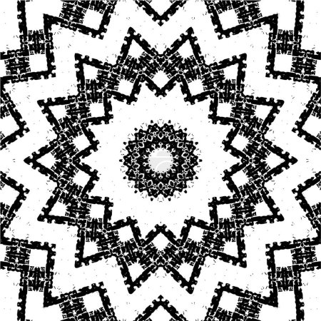 Téléchargez les illustrations : Mosaïque sans couture géométrique noir et blanc - en licence libre de droit