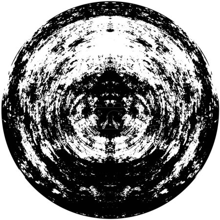 Ilustración de Patrón redondo Grunge negro aislado sobre fondo blanco. Diseño de salpicaduras de tinta - Imagen libre de derechos